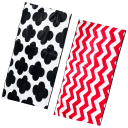 Black Geometric/Red Chevron