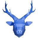 Blue Deer Head