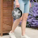 Portable fan folds down to just 4" with a convenient carry handle