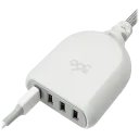 Compact 4-port USB hub with 24W output for fast, efficient charging