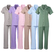 Moonstruck Short Sleeve Notch Collar Pajama Set