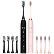 2-Pack: X-2 Sonic Electric Toothbrush Set with 8 Brush Heads