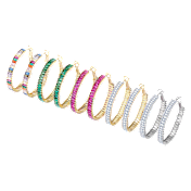 Rachel Glauber Lustre Bloom Statement Hoop Earrings
