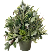 National Tree Company 28" Winter Garden Urn with Pinecones