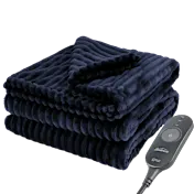 Sunbeam Textured Velvet Heated Throw Blanket