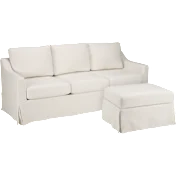 Bush Home Harper 80W Sofa and Storage Ottoman with Slipcovers