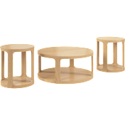 Vera Round Coffee Table with Set of 2 Round End Tables