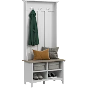 Salinas Hall Tree with Shoe Storage Bench in Shiplap Gray