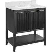 Camille 32W Fluted Vanity with Faux Marble Basin