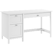 Broadview 54W Computer Desk with Drawers in Pure White