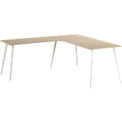 Vista 72W x 30D L Shaped Desk with Splayed Metal Legs
