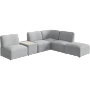 Assemble Modular 5 Seater L Shaped Sectional with Charging Station