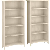 Salinas Tall 5 Shelf Bookcase - Set of 2