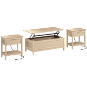 Camille Fluted Lift Top Coffee Table and End Tables Set