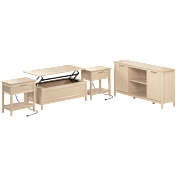 Camille Fluted TV Stand, Lift Top Coffee Table, and 2 End Tables Set