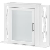 Key West Bathroom Medicine Cabinet with Mirror in White Ash