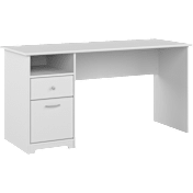 Cabot 60W Computer Desk with Drawers in White