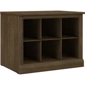 Woodland 24W Small Shoe Bench with Shelves in Ash Brown
