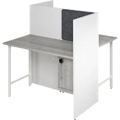 Hustle 48-inch 2 Person Office Cubicles with Locking Storage Cabinet