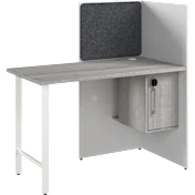 Hustle 48-inch Cubicle Desk for Office with Locking Storage Cabinet
