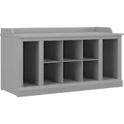Woodland 40W Shoe Storage Bench with Shelves in Cape Cod Gray