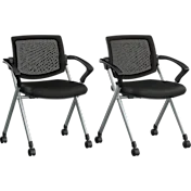 2-Pack: Envision Mesh Back Folding Chairs with Arms