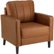Max 32W Accent Chair in Buffed Camel Vegan Leather