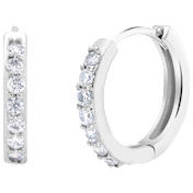Hakol Cubic Zirconia Gold Plated Huggie Earrings