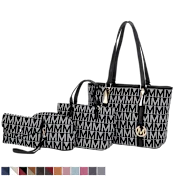 MKF Collection Marimar M Signature 4-Piece Vegan Leather Tote Bag Set by Mia K.