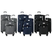 IZOD Ocean 3-Piece Expandable Soft Sided Luggage Set with Built-In Combo Lock