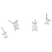 NADRI Chateau Baguette Cubic Zirconia Stud Earring Set