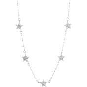 Savvy Cie Pave Star Station Necklace or Bracelet