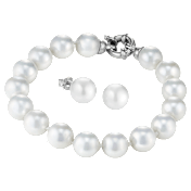 JOIA De Majorca 10mm 7.5" Pearl Bracelet & Stud Earrings