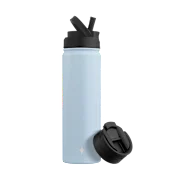 JoyJolt 22oz Water Bottle with Flip Lid & Sport Straw Lid