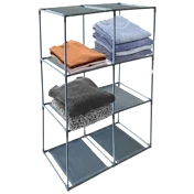 Infinite Basics Easy Assemble 4-Tier Lightweight Storage Rack w/ 6 Storage Cubes