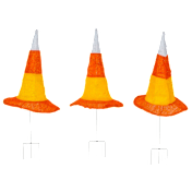 National Tree Company 3D Candy Corn Colored Witch's Hat Garden Stakes