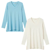 2-Pack: Isaac Mizrahi Live! Essentials Trapeze Hem V-Neck Tunic
