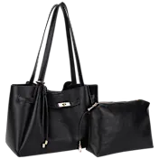 Poppy & Harper Lucy 2-Piece Soft Body Tote with Inner Bag & Hanging Charm