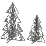 2-Pack: National Tree Company Silver Wood Free-Standing Trees (7" & 10")