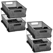 2-Pack: Madesmart Premium Antimicrobial Under Cabinet 2-Tier Organizer