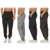 3-Pack: Men's Jogger Pants with Cargo Pockets