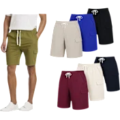 6-Pack: Nextex Men's Cotton Cargo Shorts with Drawstring