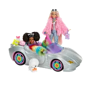 Barbie Extra Cabrio Car Set with 2 Extra Dolls and 2 Pets