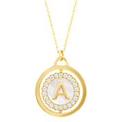 Savvy Cie Mother of Pearl Rotating Initial Necklace