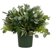 The Pre-Lit Winter Greenery Urn With Pinecones