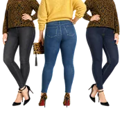 3-pack: HUE Curvy Denim Leggings - Plus Size