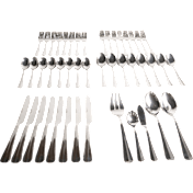 Kitchinox Georgetown 45-Piece Mirrored Stainless Flatware Set