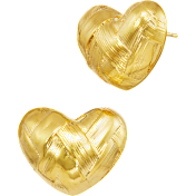 Savvy Cie Basket Weave Wide Heart Earrings or Pendant