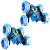 2-Pack: RacingFun Remote Control Swing Stunt Double-Sided Car with Light 2.4G