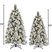 National Tree Company Flocked Bavarian Pine Trees with Clear Lights